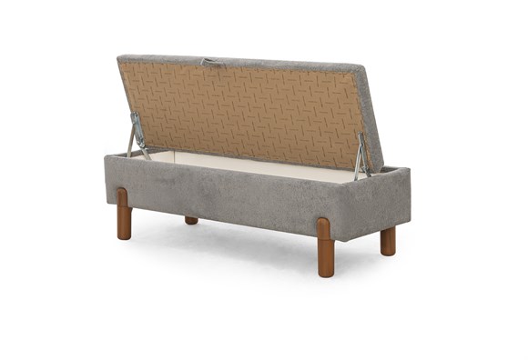 Ezel 130luk Sandıklı Bench - Açık Gri