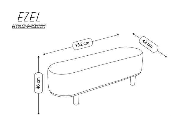 Ezel 130luk Bench - Krem