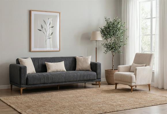 Ezel Koltuk Takımı (Krem-Kiremit)