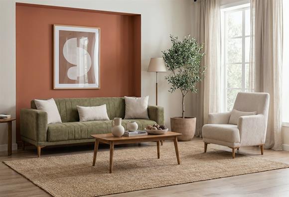 Ezel Koltuk Takımı (Krem-Kiremit)