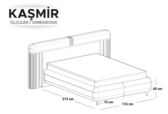 Kaşmir 160x200 Döşemeli Açılır Baza 