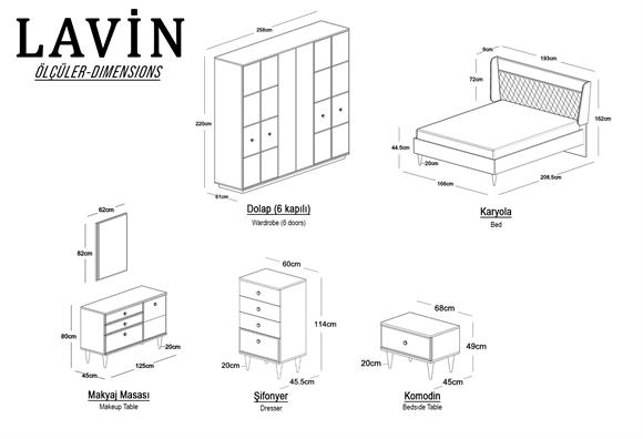 Lavin 6 Kapılı Yatak Odası Takımı