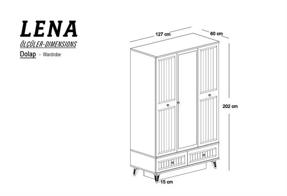 Lena Country 3 Kapılı Dolap