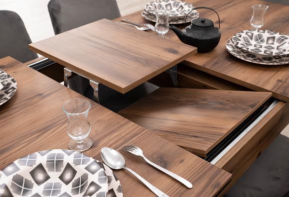 Lotto 6 Kişilik Yemek Masası (Ceviz)