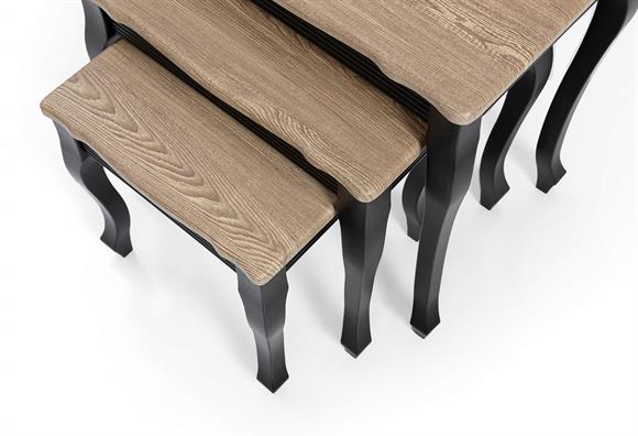 Lükens Zigon Sehpa (Siyah Ayak-Meşe)