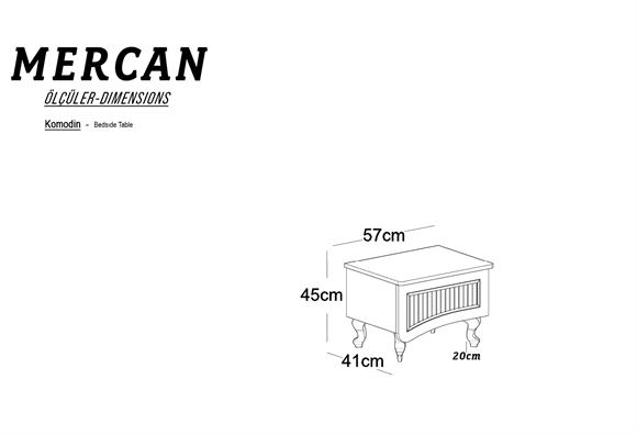 Mercan Avangarde Komodin (Sağ)