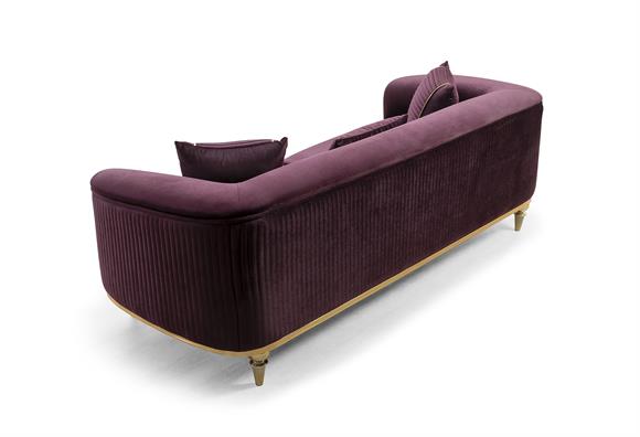 Mercan Üçlü Koltuk (Mor)