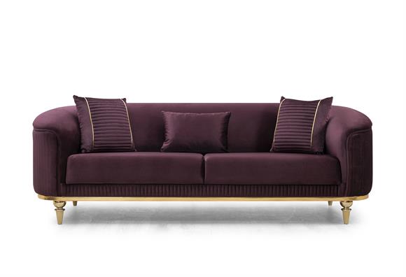 Mercan Üçlü Koltuk (Mor)