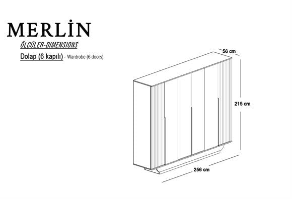 Merlin 6 Kapılı Dolap