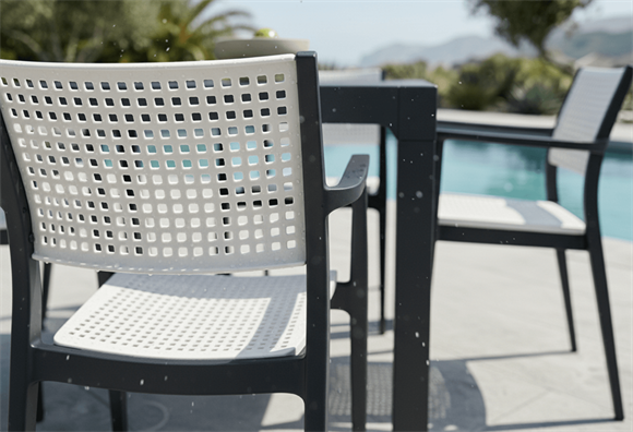 Messina 90x90 Rattan Balkon Bahçe Masa Takımıı Camlı