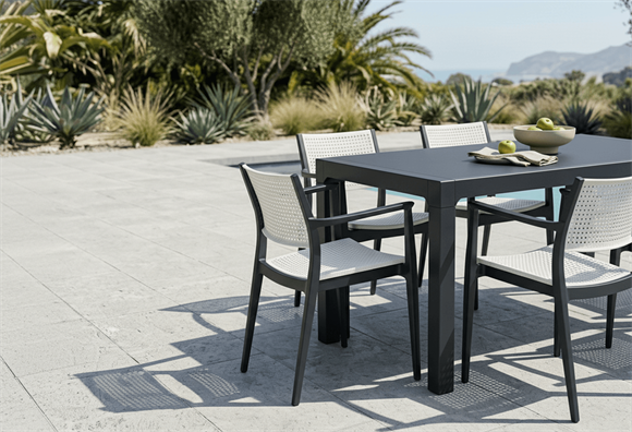 Messina 90x90 Rattan Balkon Bahçe Masa Takımıı Camlı