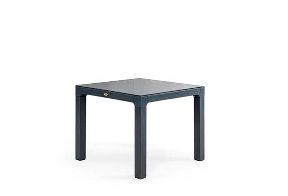 Messina 90X90 Rattan Masa Camlı (Antrasit)