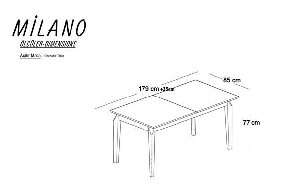 Milano Açılır Yemek Masası