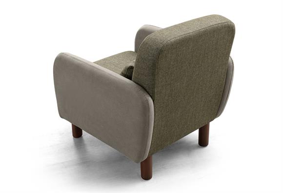 Milano Berjer (Taş Rengi Deri-Yeşil Kumaş)