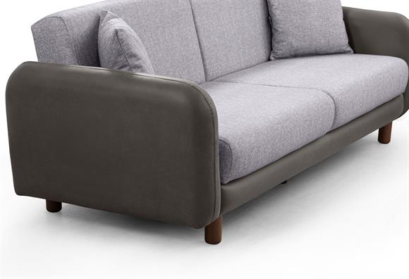 Milano Kanepe (Gri Deri-Gri Kumaş)