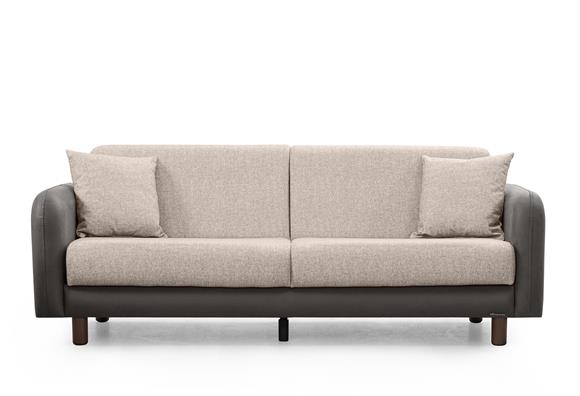 Milano Kanepe (Gri Deri-Cappucino Kumaş)