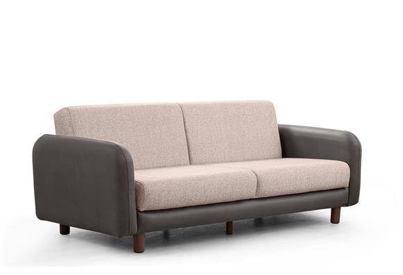 Milano Kanepe (Gri Deri-Cappucino Kumaş)