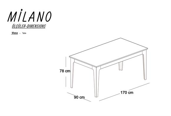 Milano Sabit Yemek Masası Takımı