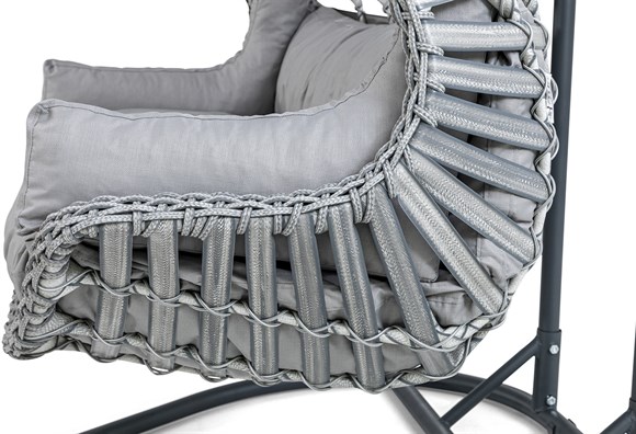 Napoli Rattan İkili Örme Salıncak (Gri)