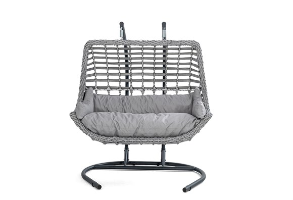 Napoli Rattan İkili Örme Salıncak (Gri)