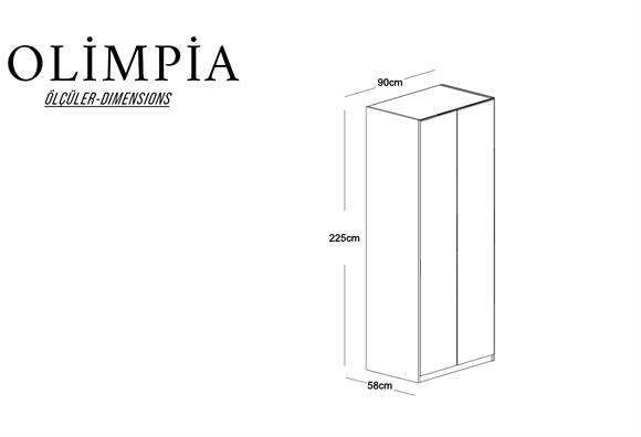 Olimpia İkili Pantolonluklu  Modül Dolap