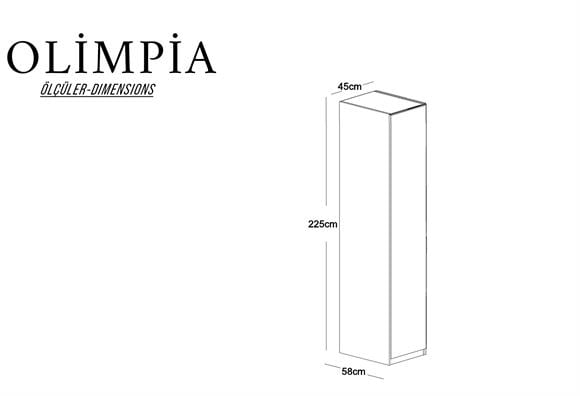 Olimpia Tekli Askılı Modül Dolap