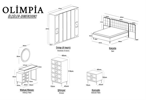 Olimpia 6 Kapılı Yatak Odası Takımı