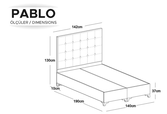 Pablo 140X190 Baza Başlık Seti 
