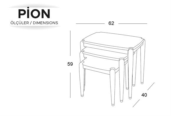 Pion Zigon Sehpa (Ceviz)