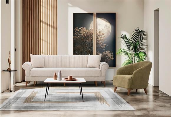 Polo Kanepe Takımı (Bej-Su Yeşili)