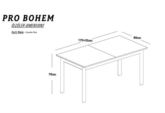 Pro Bohem Açılır Yemek Masası