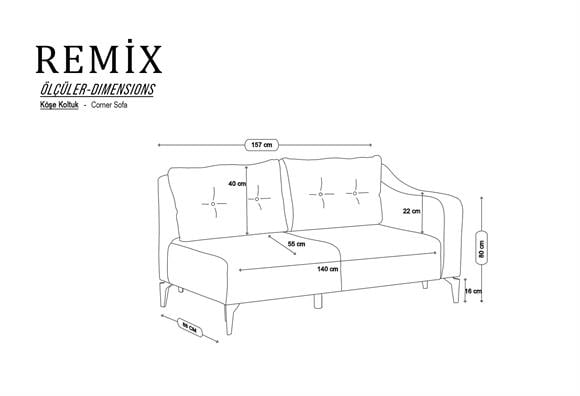 Remix Kollu İkili Modül Gri (Sol)