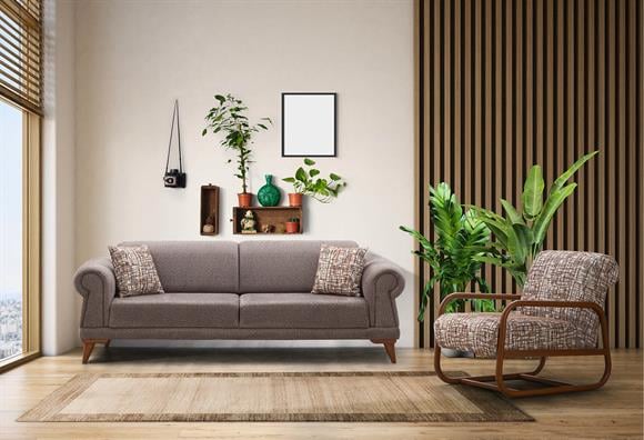 Retro Koltuk Takımı (Sütlü Kahve)