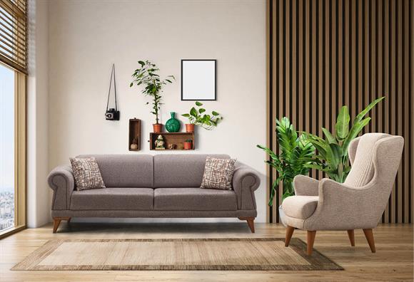 Retro Koltuk Takımı (Sütlü Kahve)