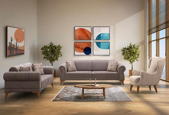 Retro Koltuk Takımı (Sütlü Kahve)