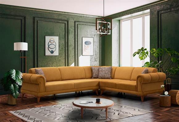 Retro Köşe Takımı (Hardal)