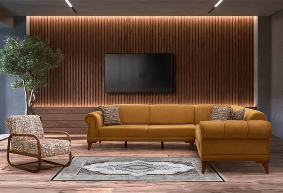 Retro Köşe Takımı (Hardal)