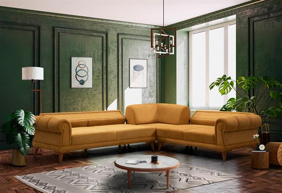 Retro Köşe Takımı (Hardal)