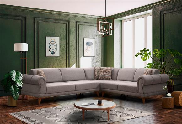 Retro Köşe Takımı (Sütlü Kahve)