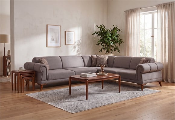 Retro Köşe Takımı (Taş Rengi)