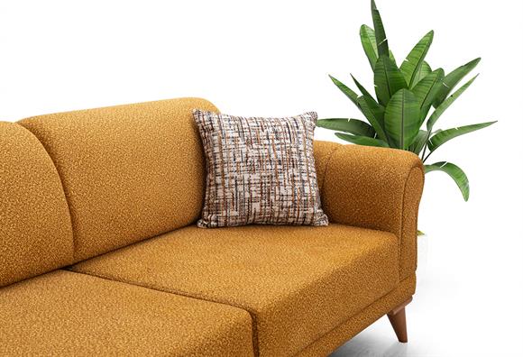 Retro Üçlü Koltuk (Hardal)