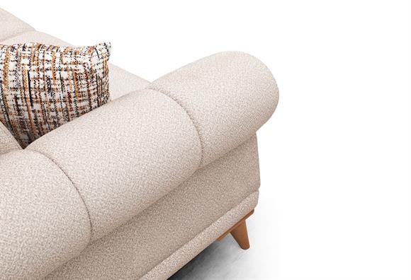 Retro Üçlü Koltuk (Vizon)