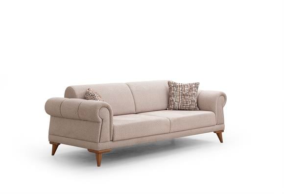 Retro Üçlü Koltuk (Vizon)