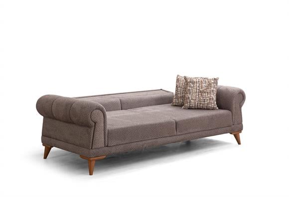 Retro Üçlü Koltuk (Sütlü Kahve)