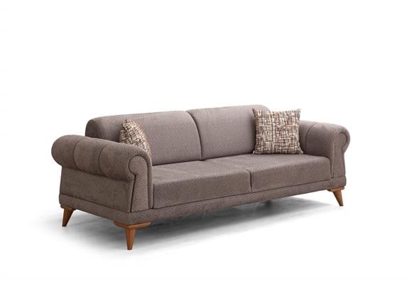 Retro Üçlü Koltuk (Sütlü Kahve)