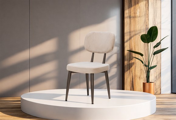 Riva Sandalye - (Bronz Ayak / Bej)