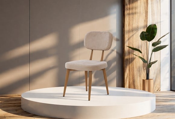 Riva Sandalye - (Meşe Ayak / Bej)