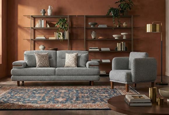 Roma Koltuk Takımı ( Antrasit / Ceviz)