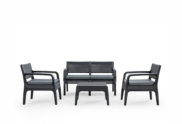 Şanghay Rattan Bahçe Balkon Takımı (Antrasit)
