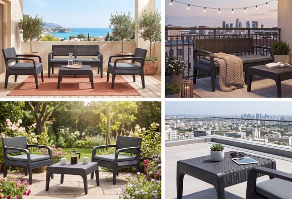 Şanghay Rattan Bahçe Balkon Takımı (Antrasit)